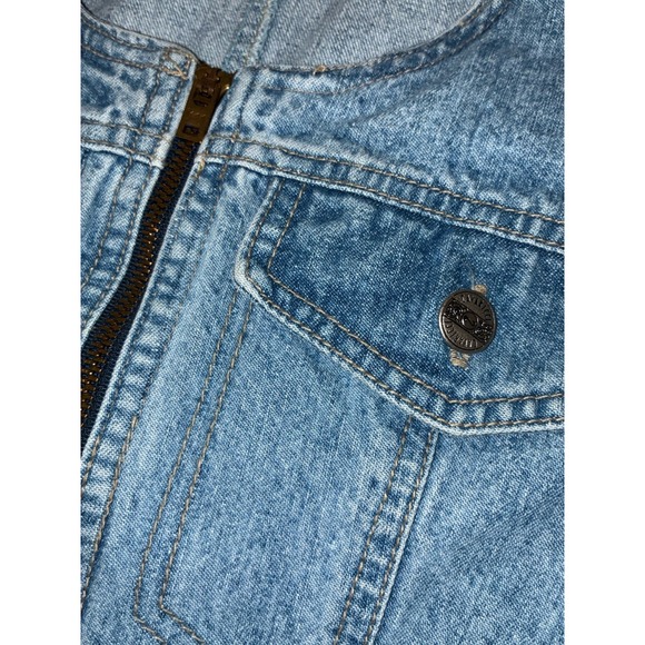 Vintage‎ Z Cavaricci Denim Dress 4 Blue Jean Long Sleeve Mini Retro USA 80s - Picture 3 of 10